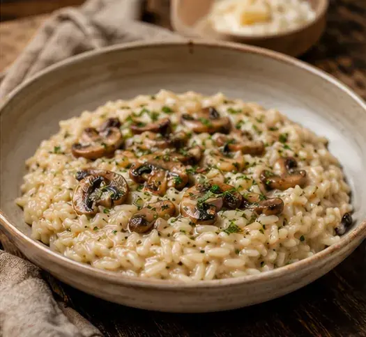 Risotto crémeux aux champignons